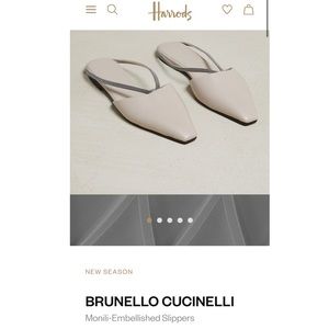 NWT New Season
Brunello Cucinelli
monili-embellished leather mules